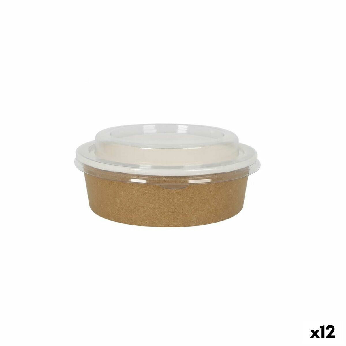 Set of lunch boxes Algon kraft paper 5 Pieces 700 ml With lid (12 Units)