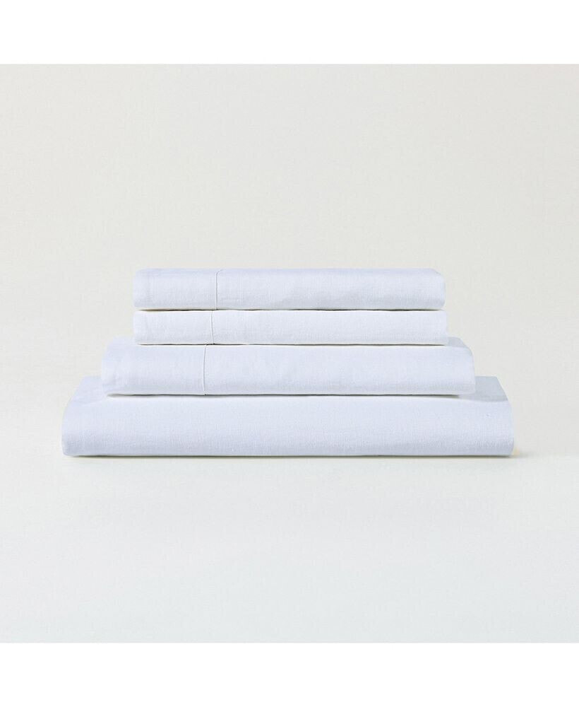 Luxeweave Linen Sheet Set, Full Includes 1 Fitted Sheet 57x75x16, 1 Flat Sheet 92x104  2 Pillowcases 20x29