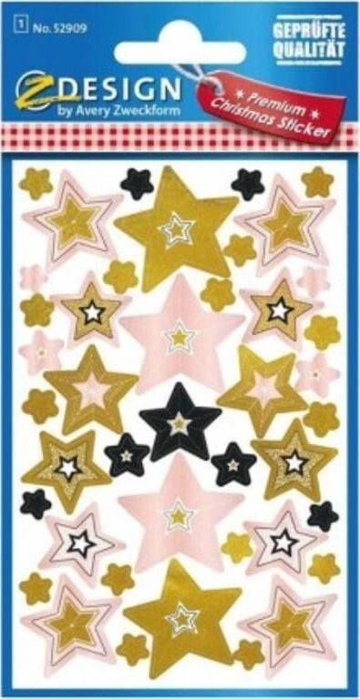 Набор наклеек для детского творчества Avery Zweckform Naklejki świąteczne - Różowe gwiazdy