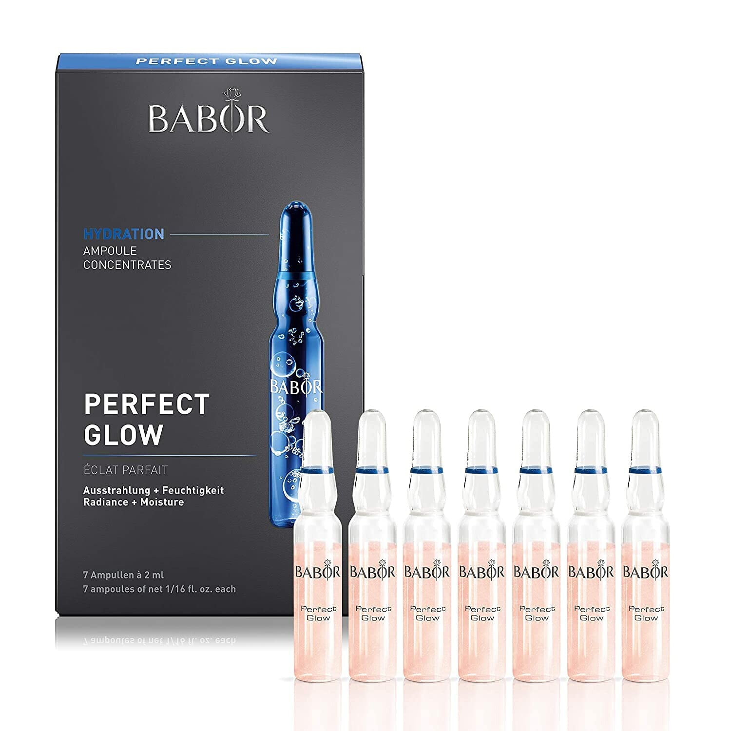 BABOR Perfect Glow, Serum Ampullen für das Gesicht, Mit Glow Pigmenten für einen strahlenden Teint, Vegane Formel, Ampoule Concentrates, 7 x 2 ml