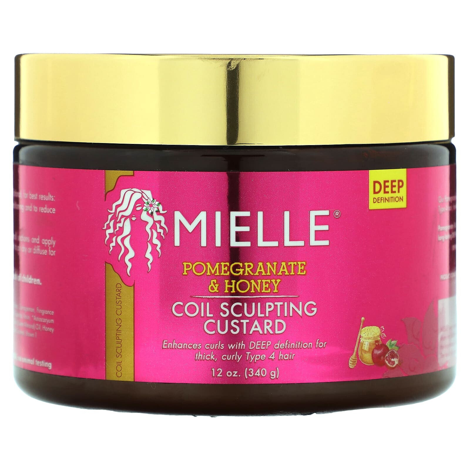 Mielle, Coil Sculpting Custard, гранат и мед, 340 г (12 унций)