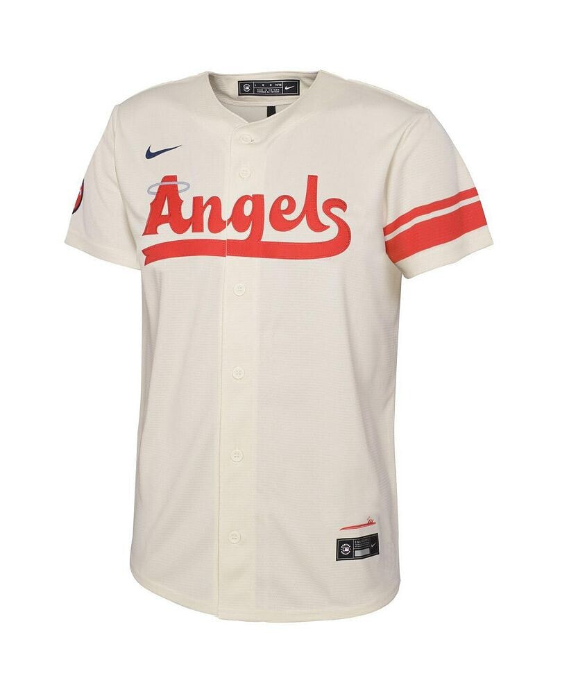 Nike big Boys Cream Los Angeles Angels 2022 City Connect Replica Team Jersey