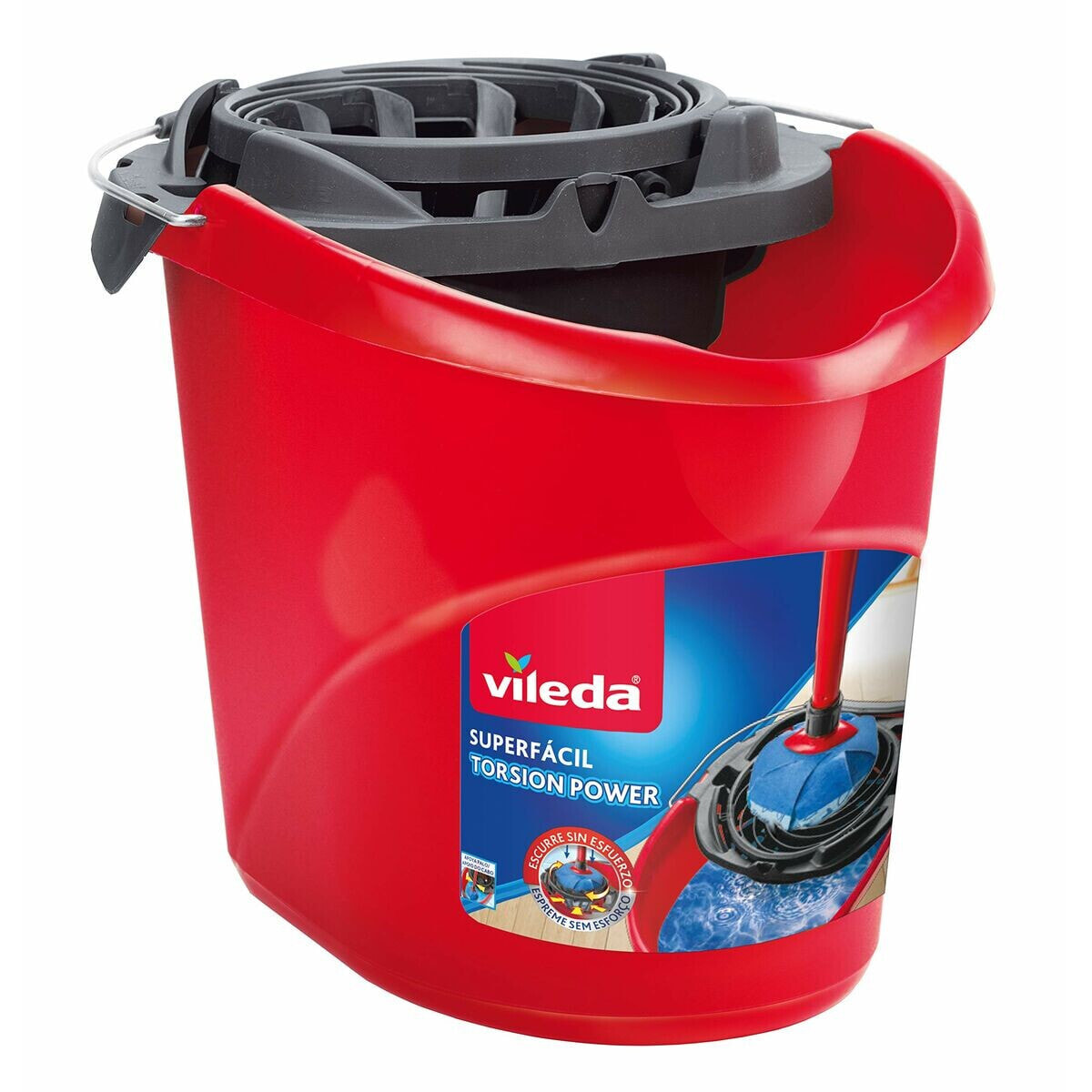 Cleaning bucket Vileda Torsion Power Drainer Red Plastic 10 L polypropylene