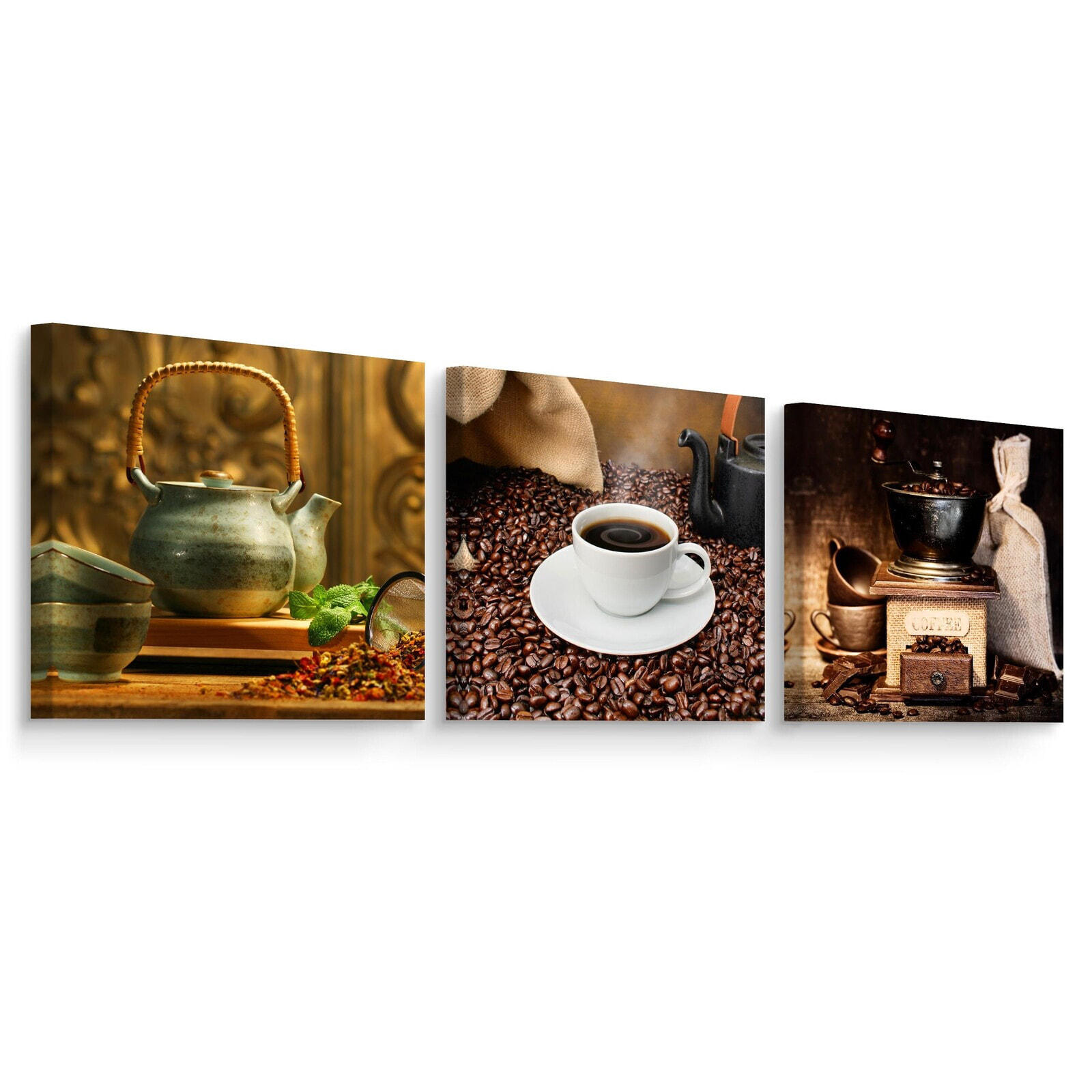 Leinwand Bilder Set KAFFEEBOHNEN Kaffee