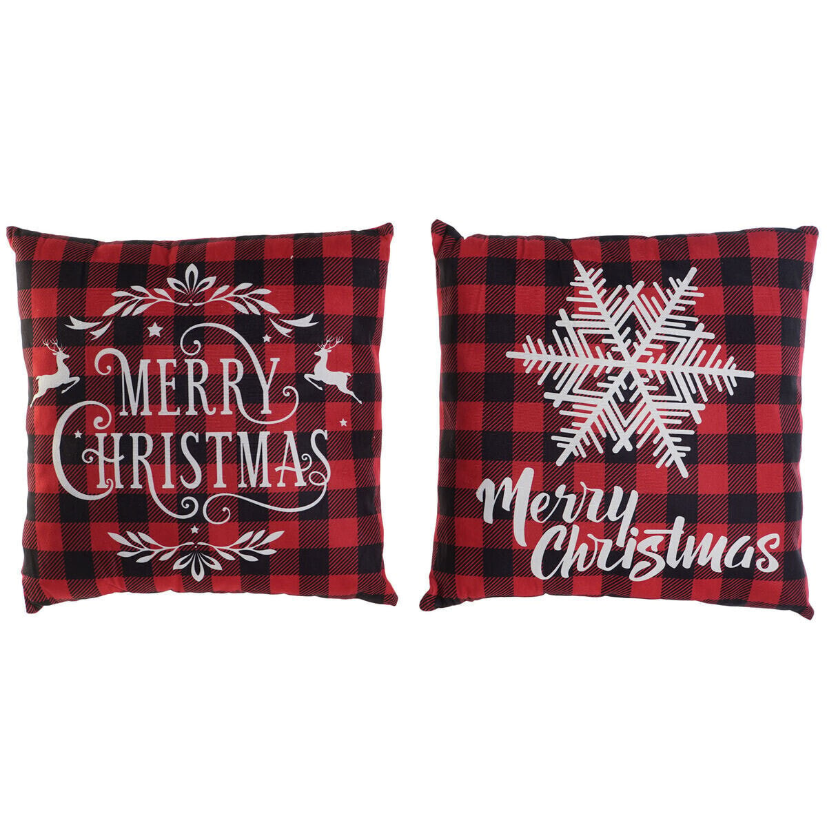 Cushion DKD Home Decor Christmas White Red Polyester Frames 40 x 10 x 40 cm (2 Units)