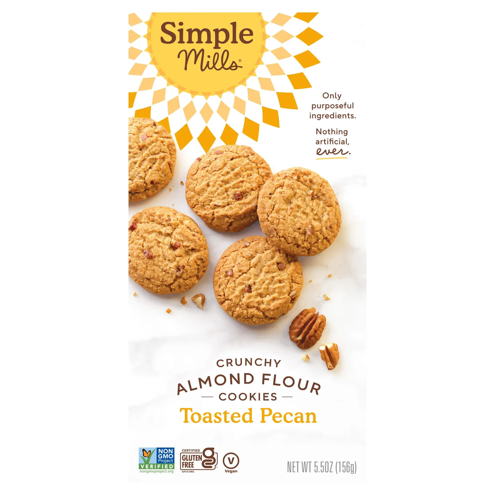 Crunchy Almond Flour Cookies, Chocolate Chip, 5.5 oz (156 g)