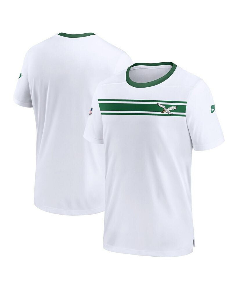 Nike men's White Distressed Philadelphia Eagles Sideline Coaches Alternate Performance T-shirt