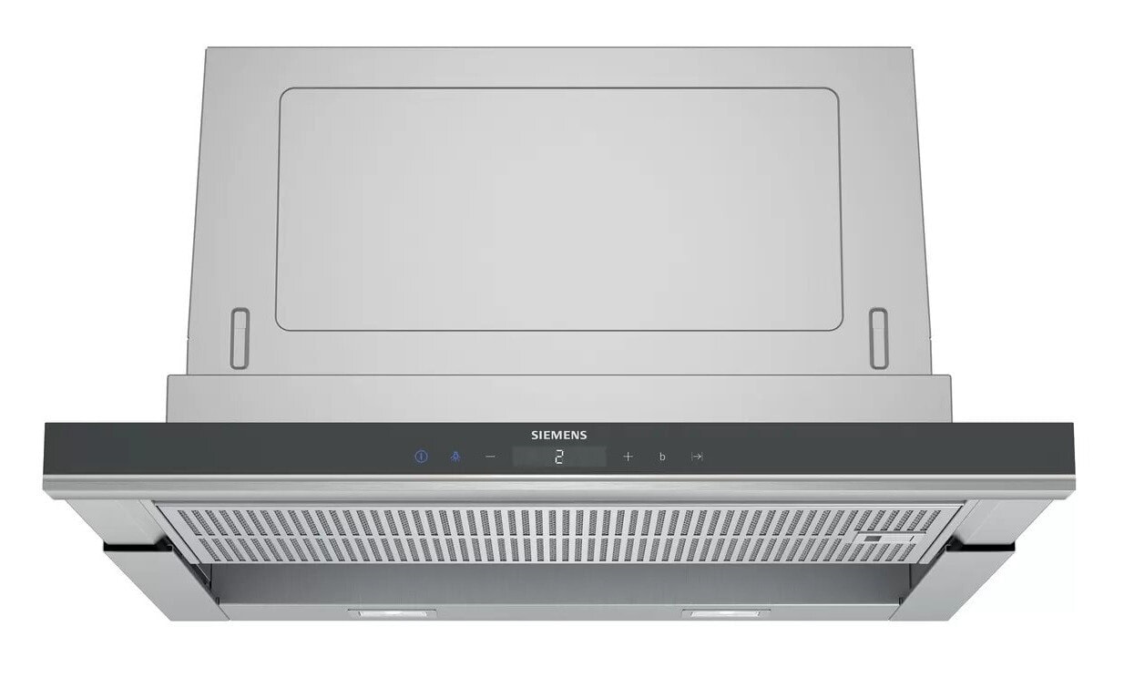 Siemens iQ700 LI67SA671 кухонная вытяжка 717 m³/h Полувстроенный (выдвижной) Черный, Нержавеющая сталь A