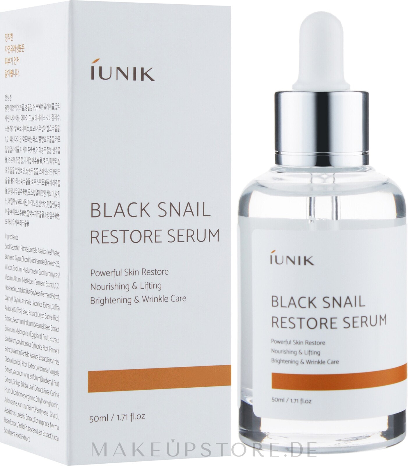 Regenerierendes Gesichtsserum mit schwarzem Schneckenextrakt - IUNIK Black Snail Restore Serum