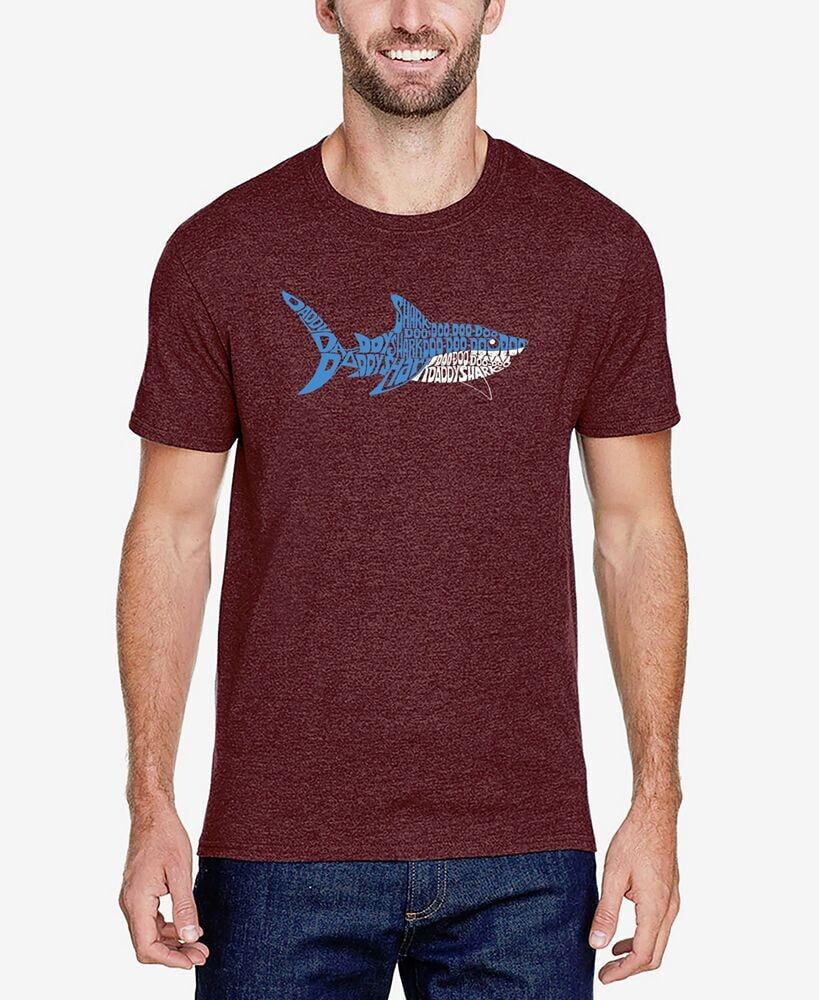 LA Pop Art men's Premium Blend Daddy Shark Word Art Short Sleeve T-shirt
