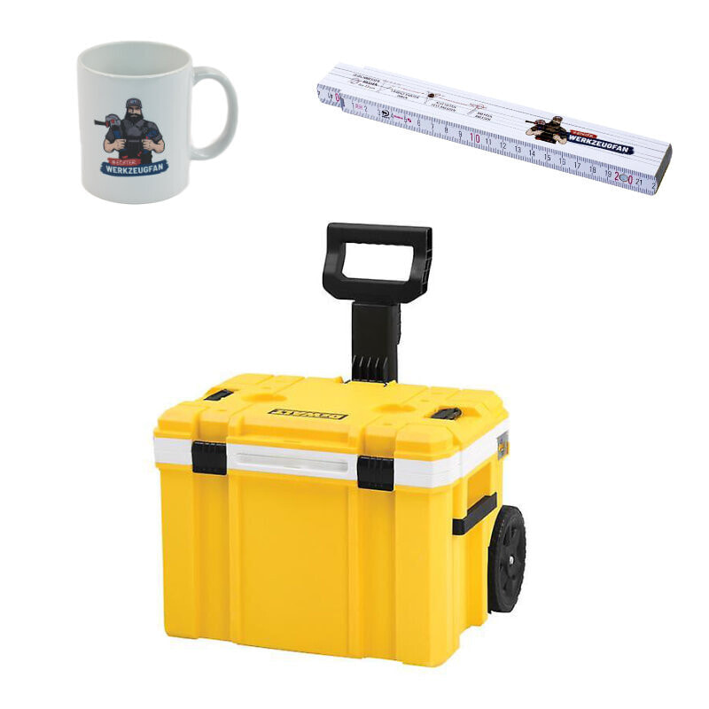 Dewalt TSTAK Cooler Trolley Kühlbox 26 Liter + GT Kaffeetasse + GT Zollstock