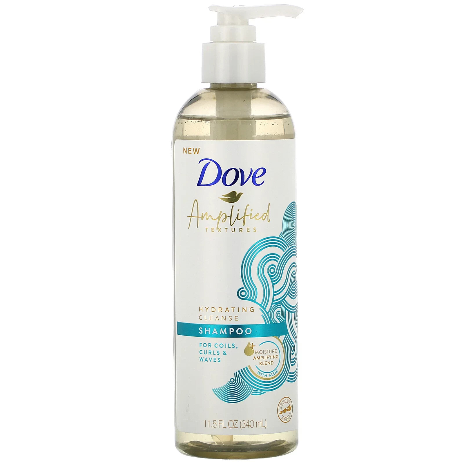 Dove Amplified Textures Hydrating Cleanse Shampoo Бессульфатный увлажняющий шампунь 340 мл