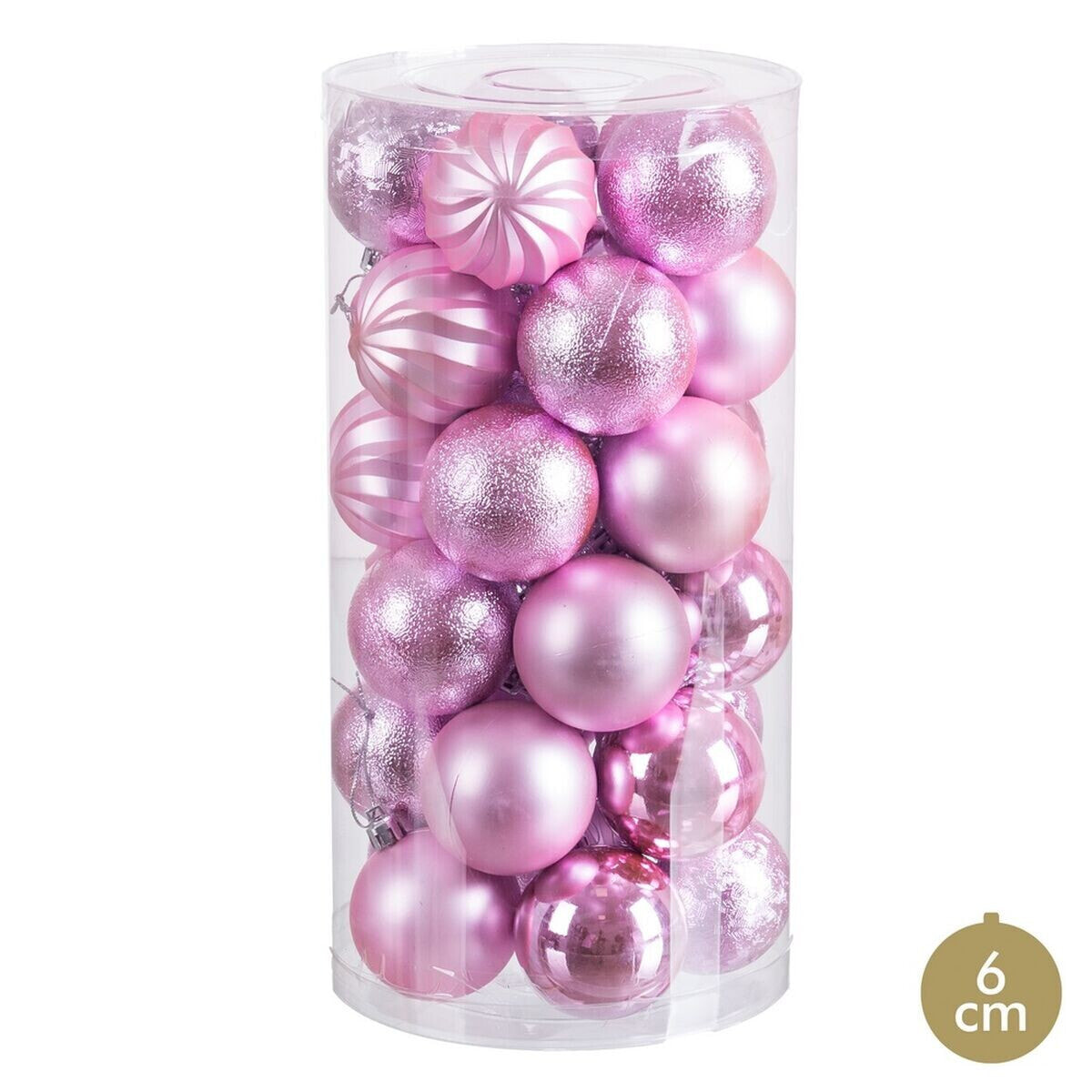 Christmas Baubles Pink Plastic Ø 6 cm (30 Units)