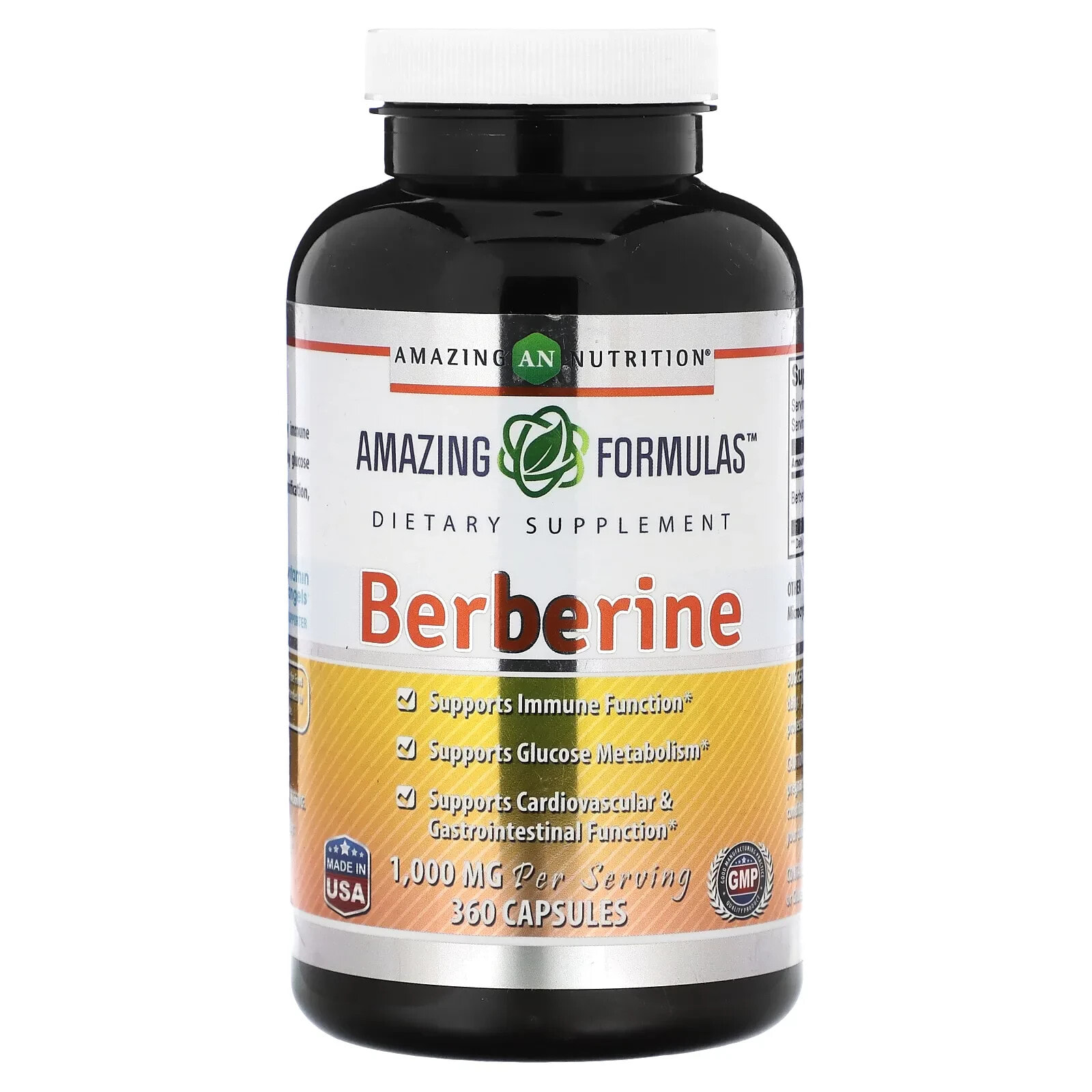 Berberine, 1,000 mg, 120 Capsules (500 mg per Capsule)