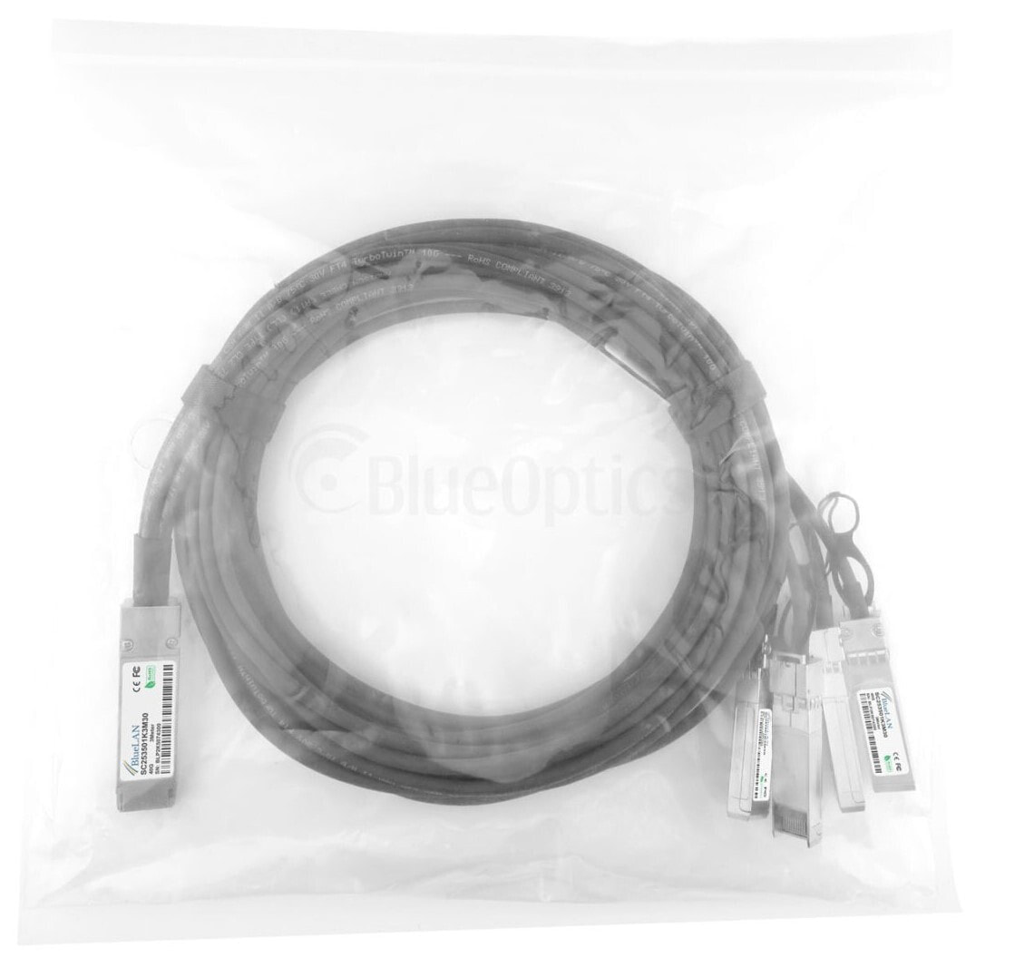 BlueOptics 747641101-BL - 1 m - QSFP - 4xSFP+ - Male/Male - Orange - 40 Gbit/s