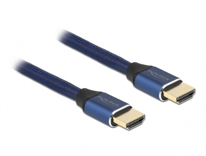 Delock Ultra High Speed HDMI Kabel 48 Gbps 8K 60 Hz blau 1 m 85446 - Cable - Digital/Display/Video