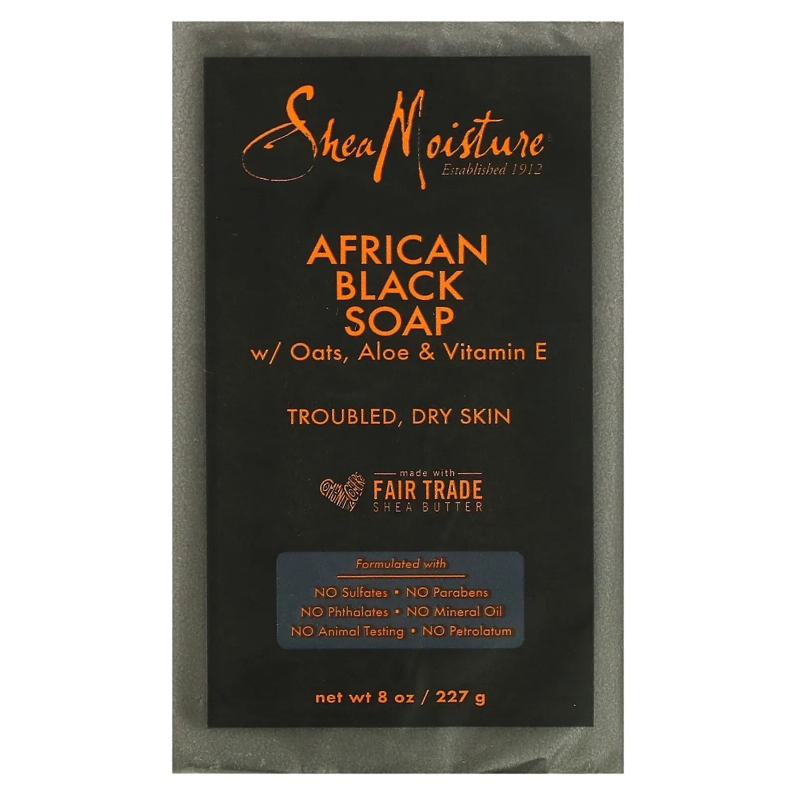 African Black Bar Soap with Oats, Aloe & Vitamin E, 8 oz (227 g)