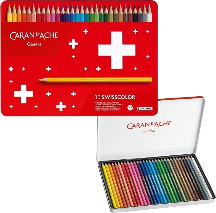 Caran d`Arche Kredki Swisscolor Aquarelle mix kolorów 30 sztuk