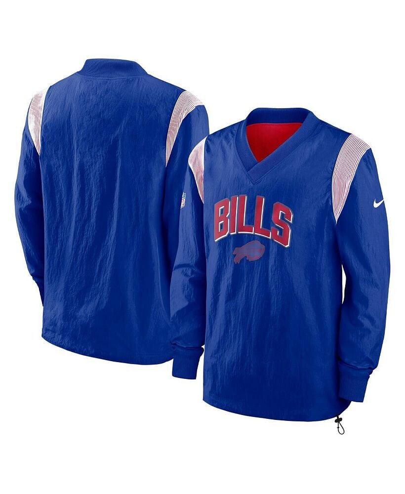 Nike men's Royal Buffalo Bills Sideline Athletic Stack V-Neck Pullover Windshirt Jacket