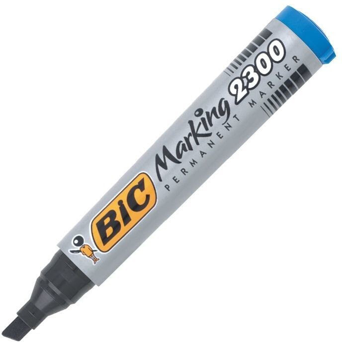 Bic marker permanent 2300 blue chisel tip