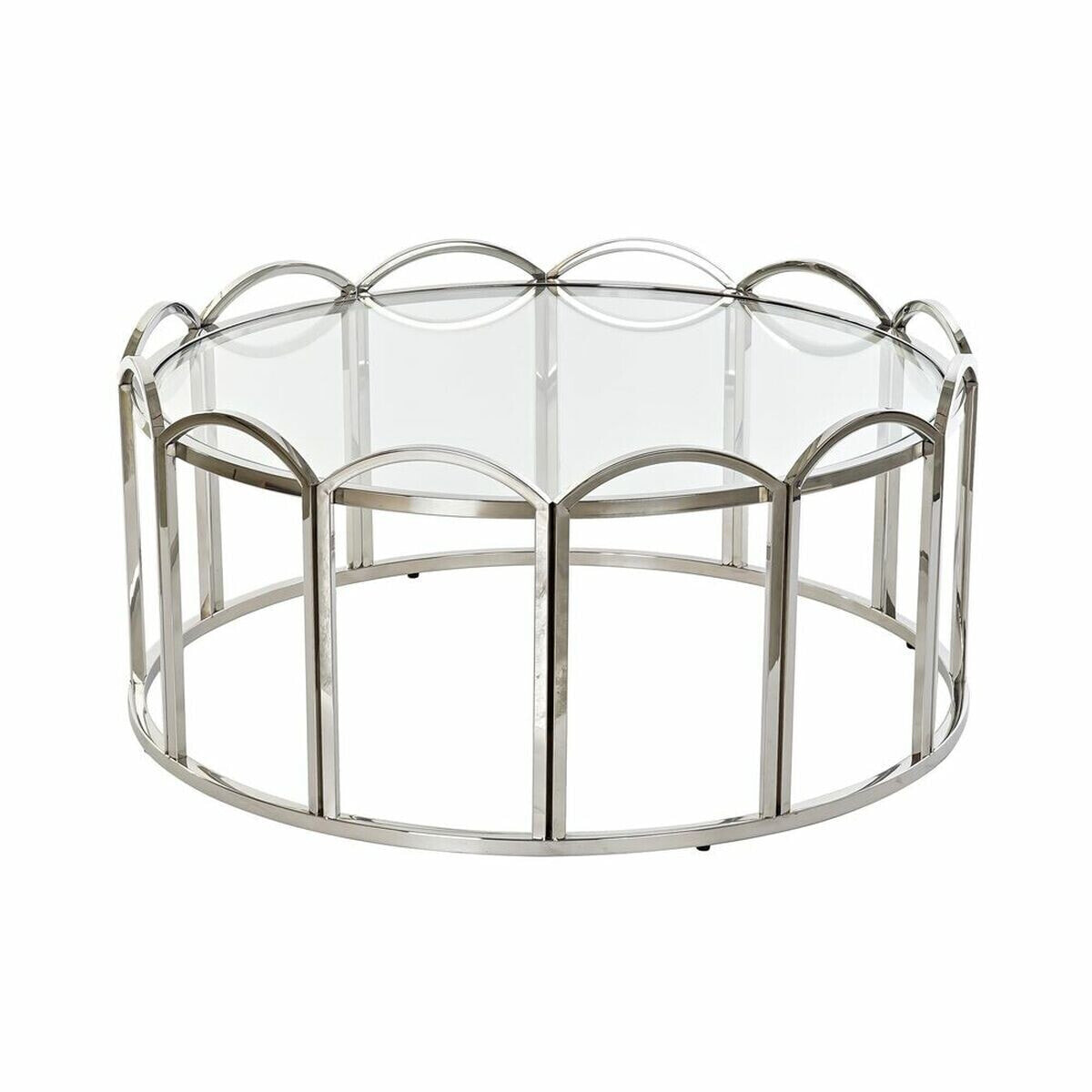 Side table DKD Home Decor Crystal Silver Metal (100 x 100 x 45 cm)
