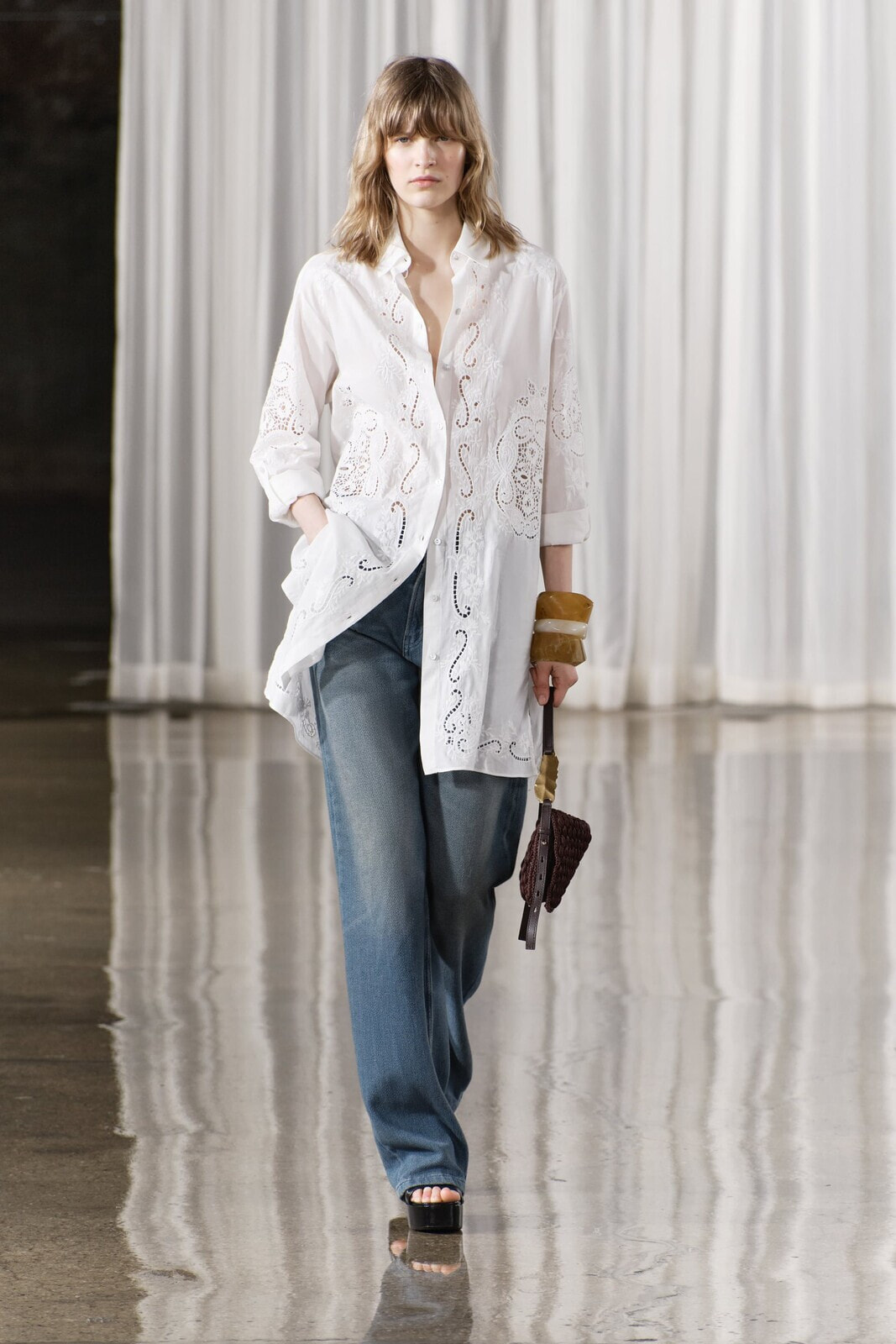 Zw collection embroidered oversize shirt