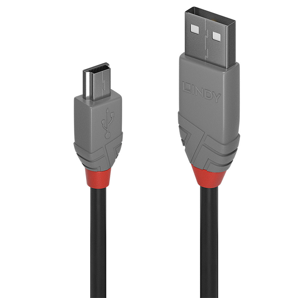 Lindy 36724 USB кабель 3 m 2.0 USB A Mini-USB B Черный