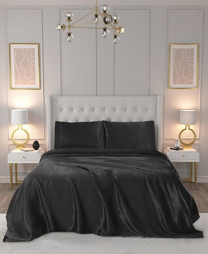 Juicy Couture satin 4 Piece Sheet Set, King