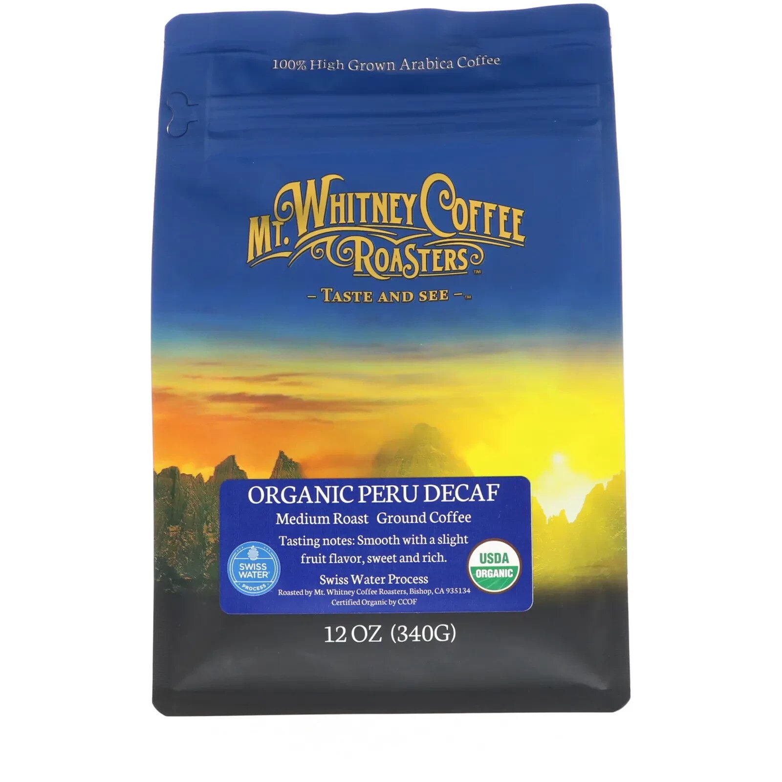 Organic Peru, Ground Coffee, Medium Roast, 12 oz (340 g)