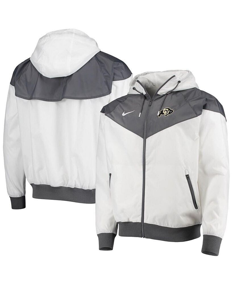 Nike men's White Colorado Buffaloes Windrunner Raglan Full-Zip Hoodie Jacket