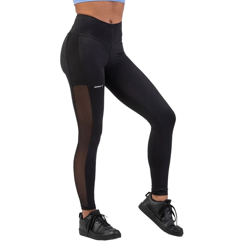 NEBBIA Black Mesh Design Breathe 401 Leggings