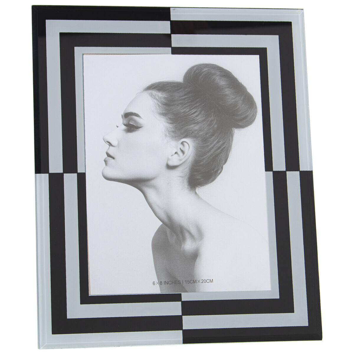 Photo frame Alexandra House Living White Black Crystal 23 x 1 x 28 cm