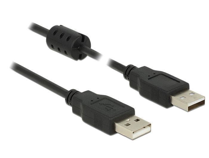 DeLOCK 1m, 2xUSB 2.0-A USB кабель USB A Черный 84889