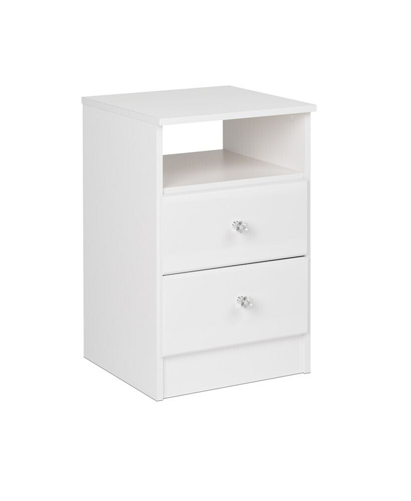 Prepac astrid 2-Drawer Nightstand with Acrylic Knobs