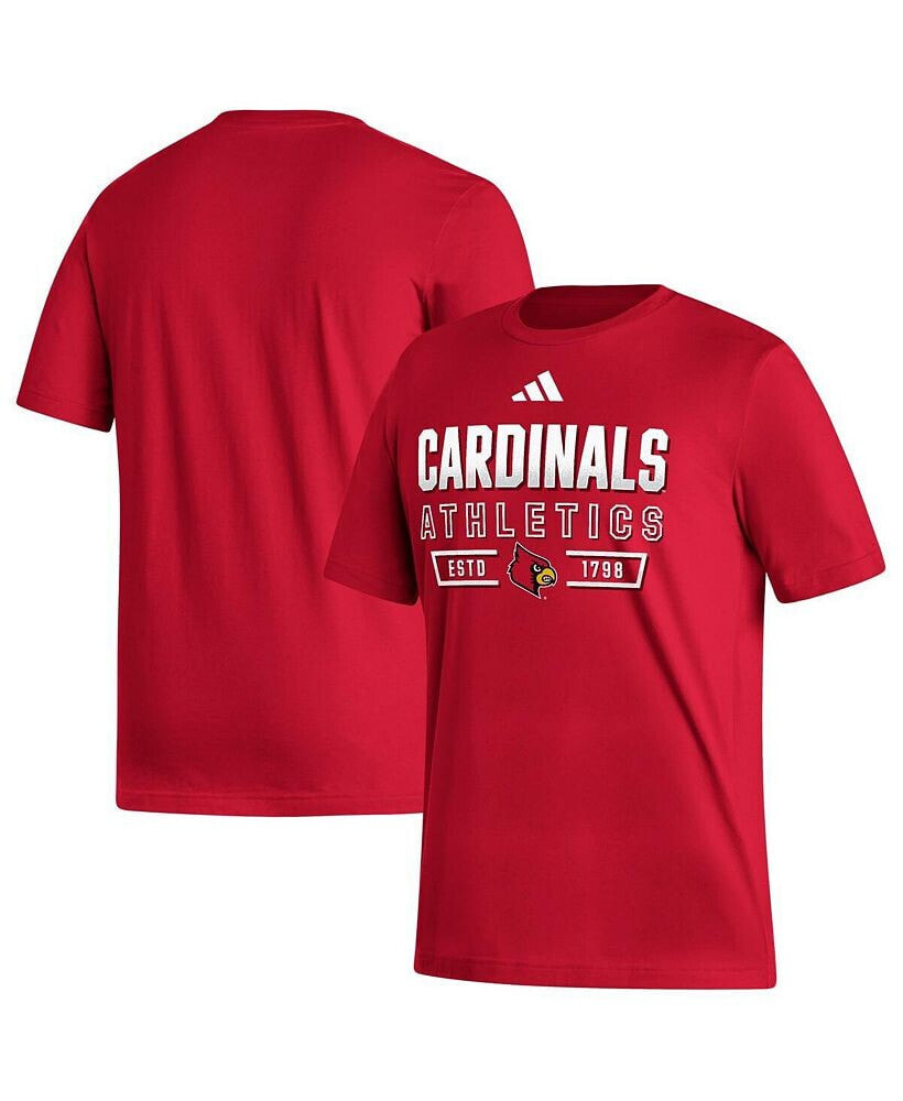 adidas men's Red Louisville Cardinals Head of Class Fresh T-shirt