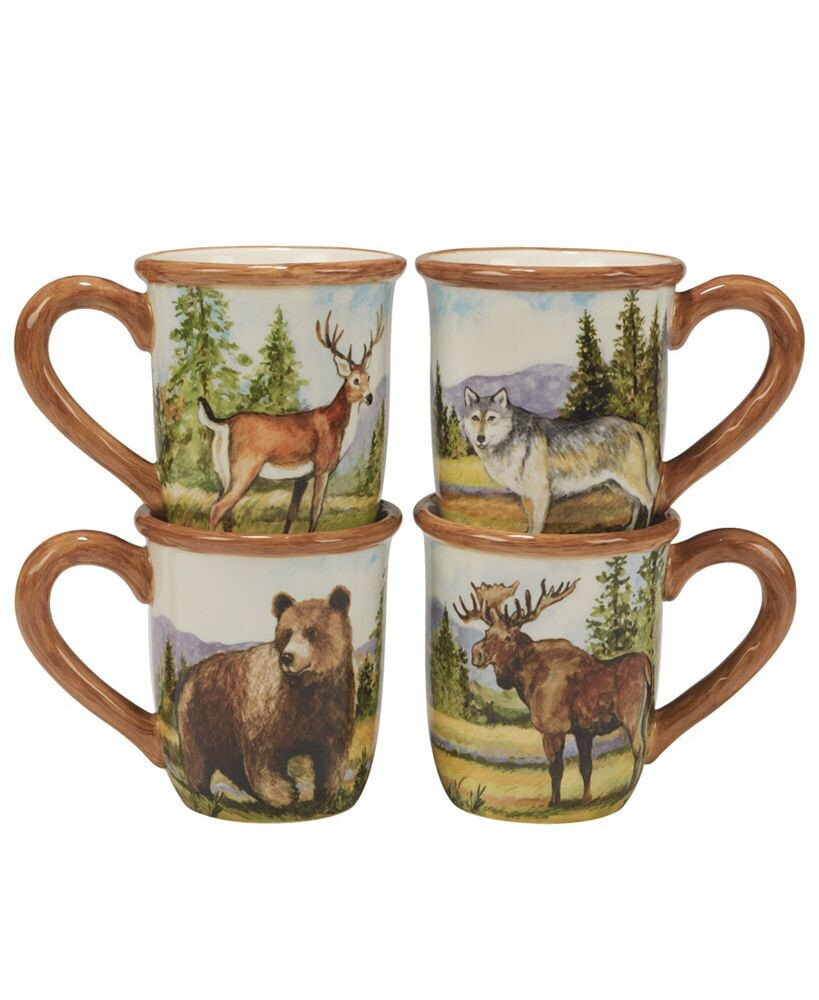 Certified International mountain Summit Set of 4 Mug, Service for 4