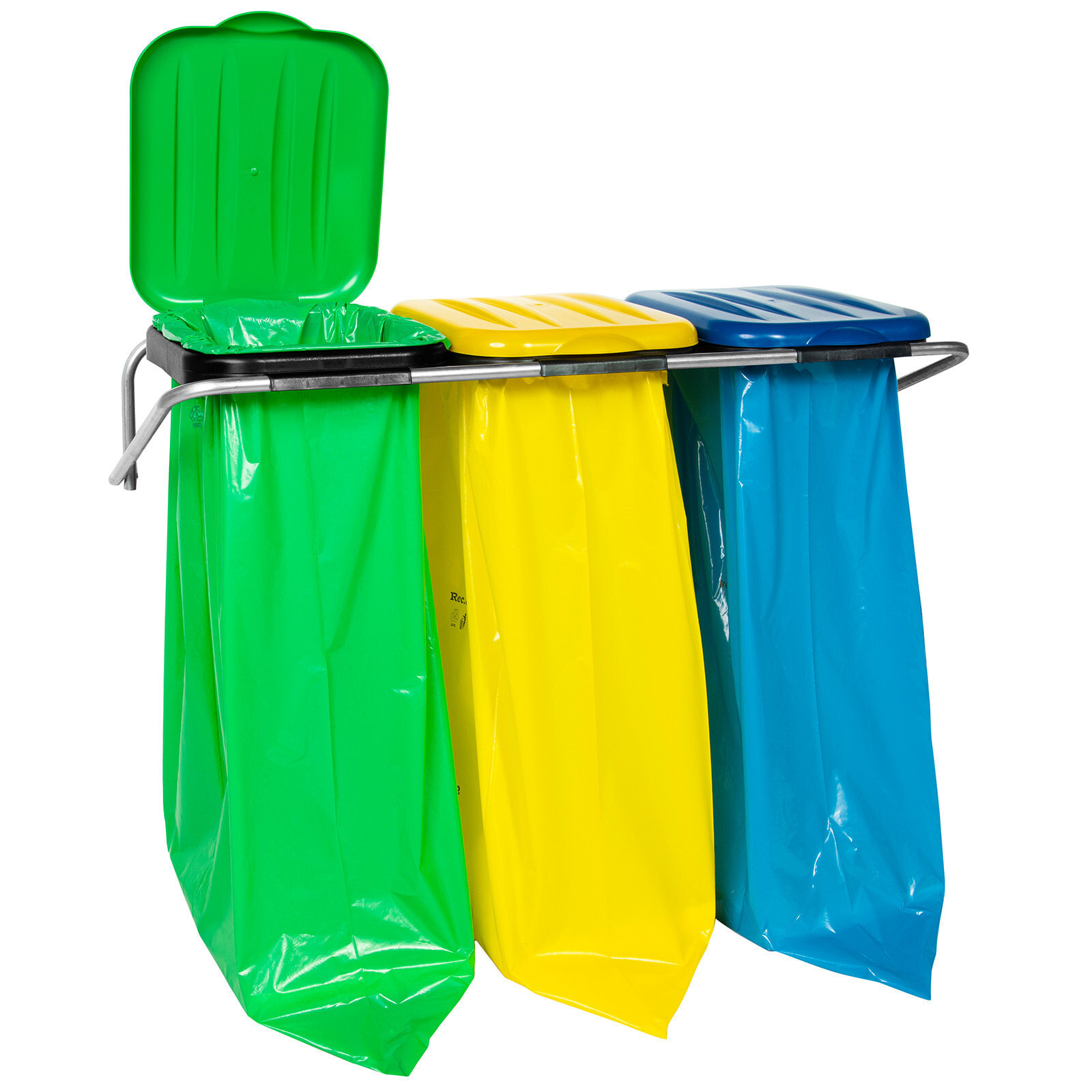 Hanging wall holder for waste segregation 3 colors - 120L bags