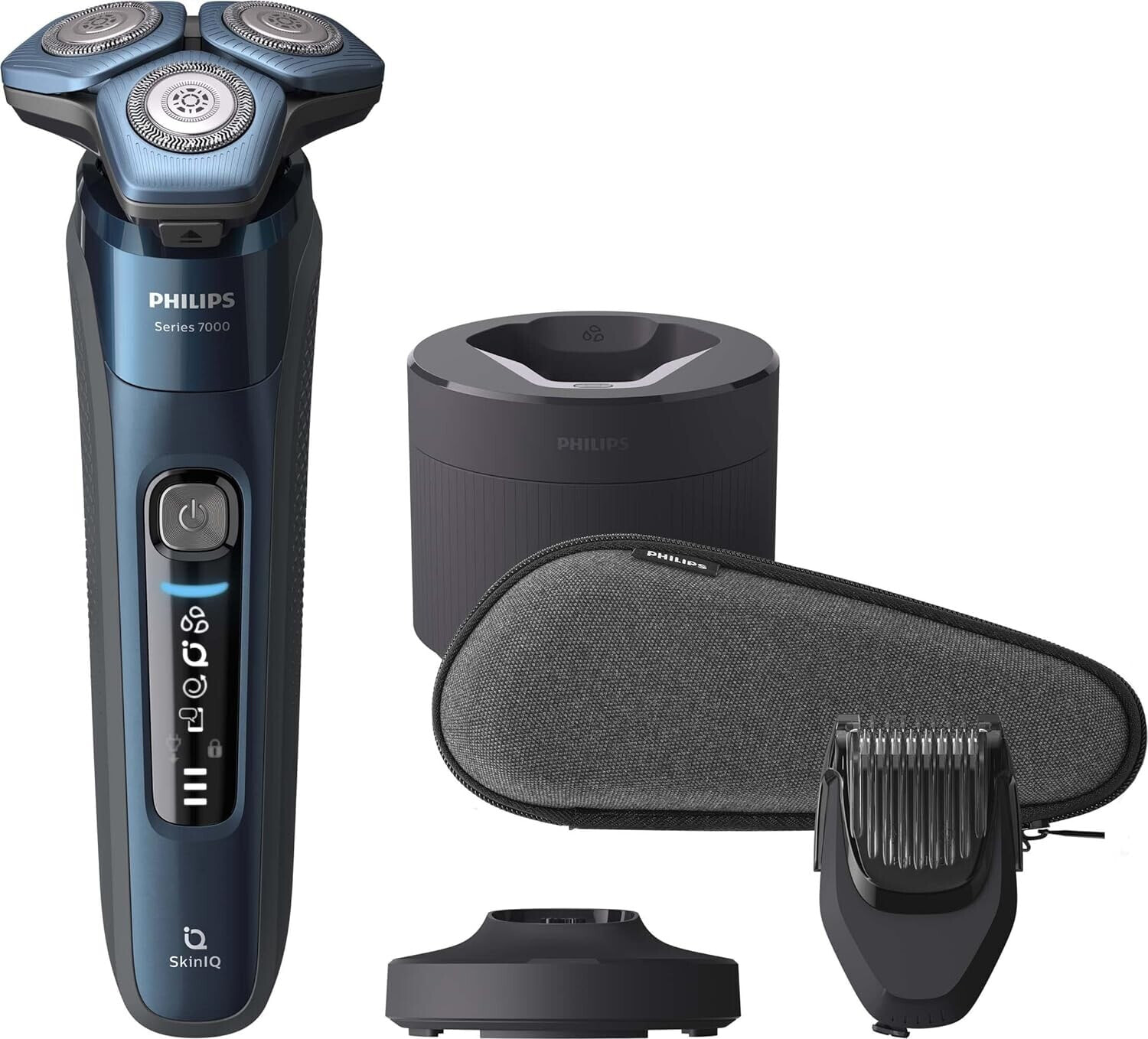 PHILIPS S7786/59 - Wet & Dry Series 7000 Electric Shaver - SkinIQ Technology - SteelPrecision Blades - Blue