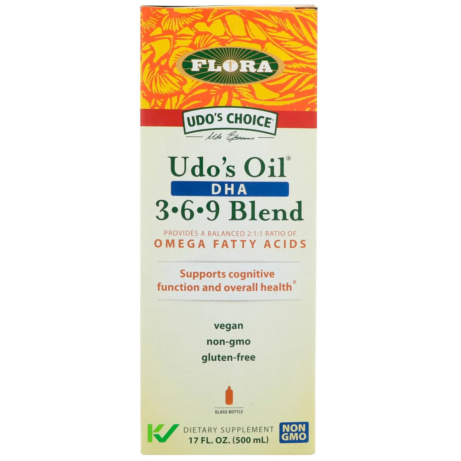 Flora, Udo's Choice, смесь Udo's Oil с ДГК 3-6-9, 500 мл (17 жидких унций)