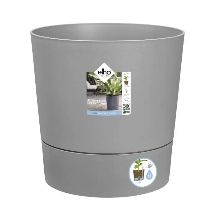 ELHO - Blumentopf - Greensense Aqua Care Round 35 - Light Cement - Innen/Auen - 34,5 x H 34,1 cm