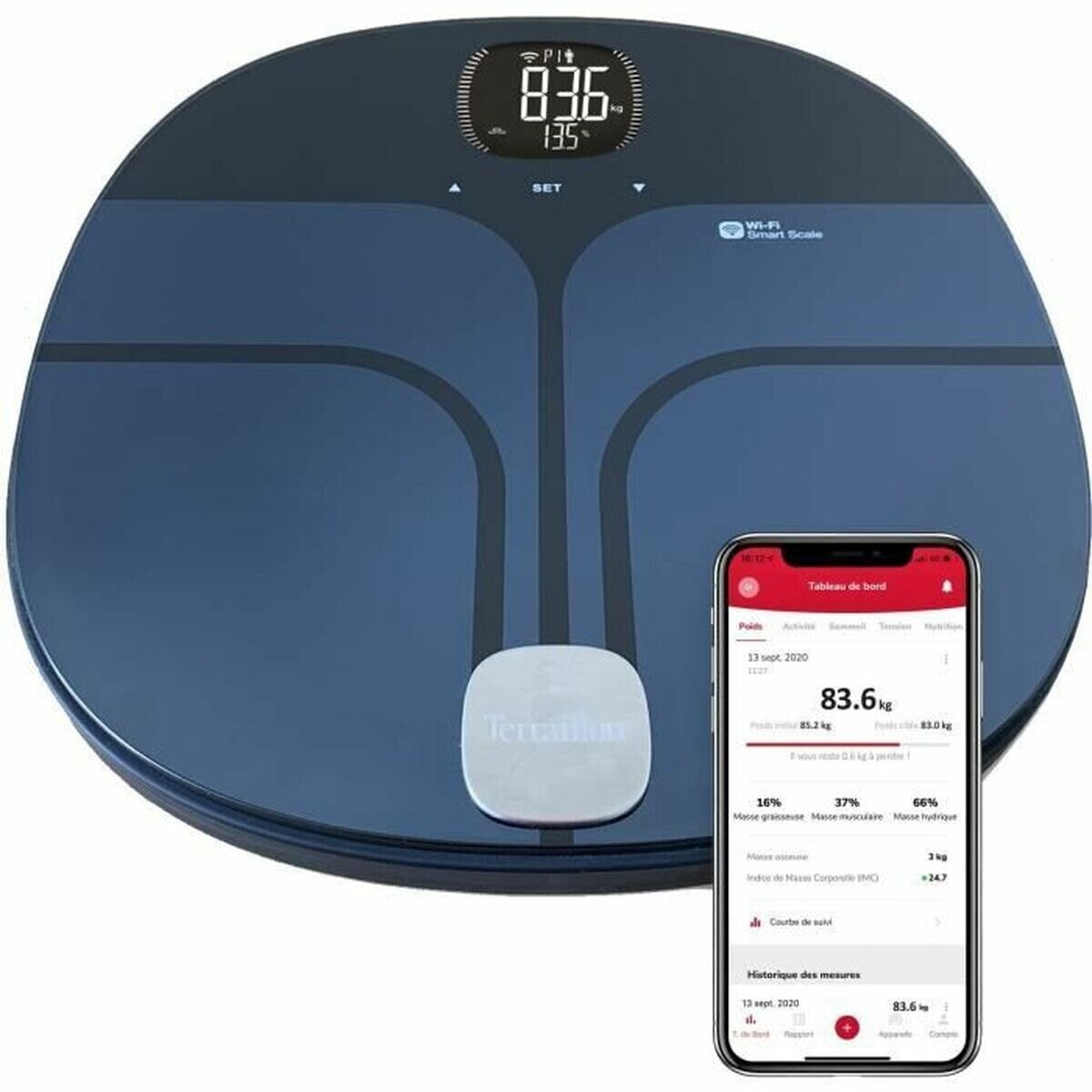 Digital Bathroom Scales Terraillon Master Coach Blue Black Black/Blue Plastic 180 kg 2 Kg