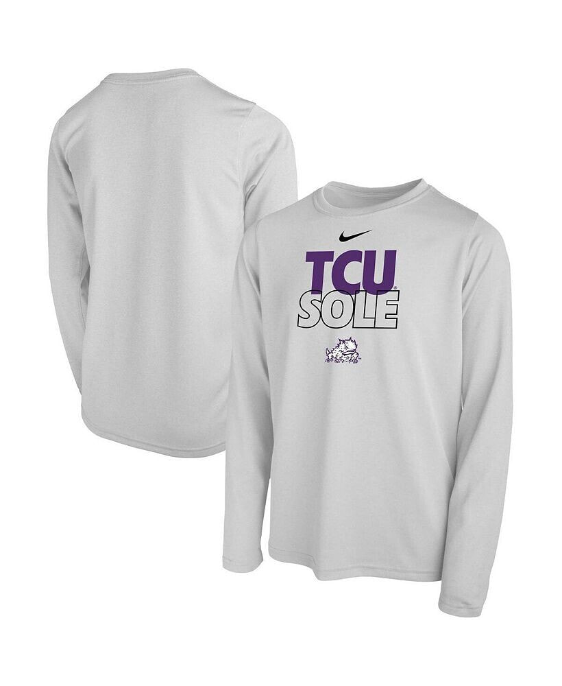 Nike big Boys White TCU Horned Frogs 2023 On Court Sole Bench T-shirt