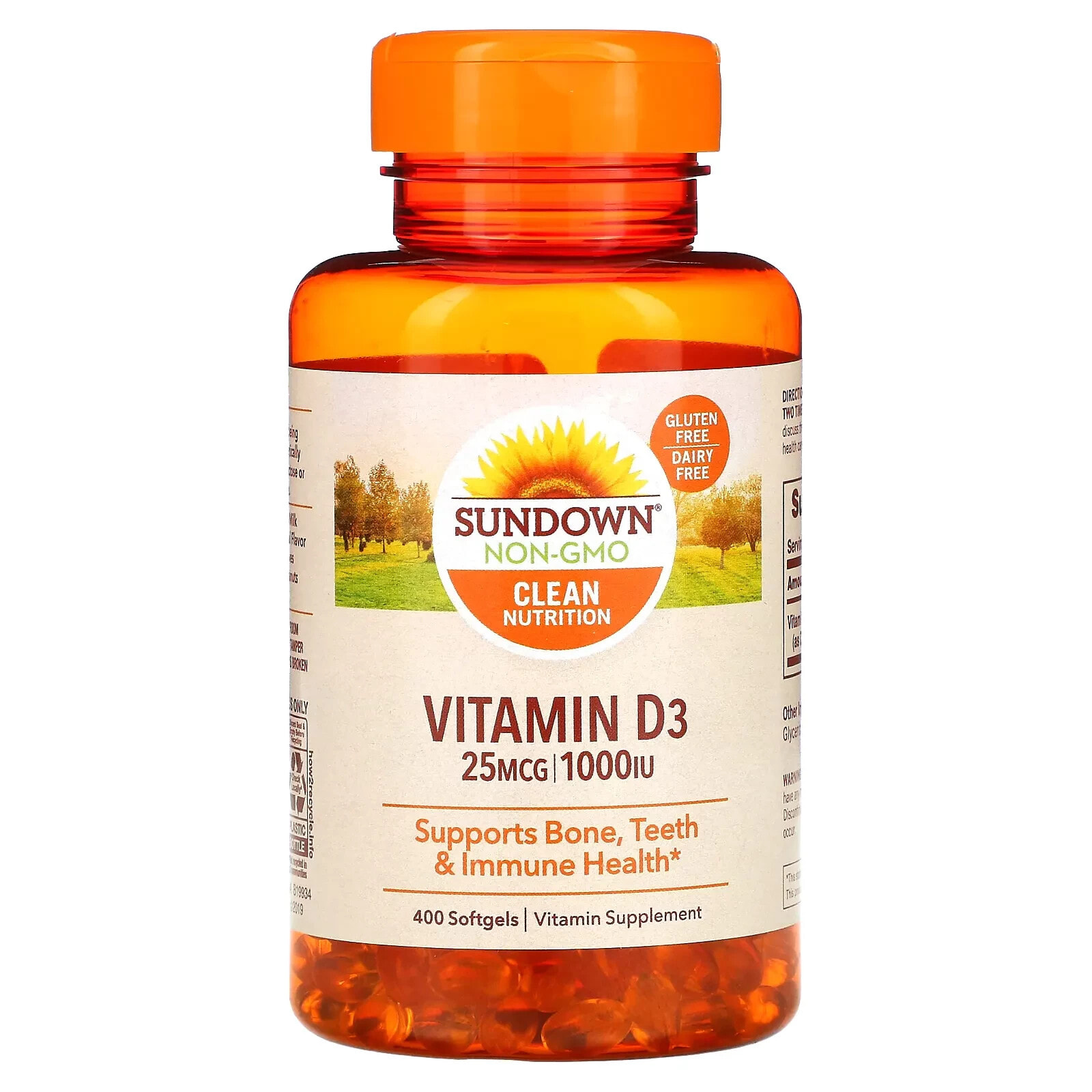 Vitamin D3, 25 mcg (1,000 IU), 200 Softgels