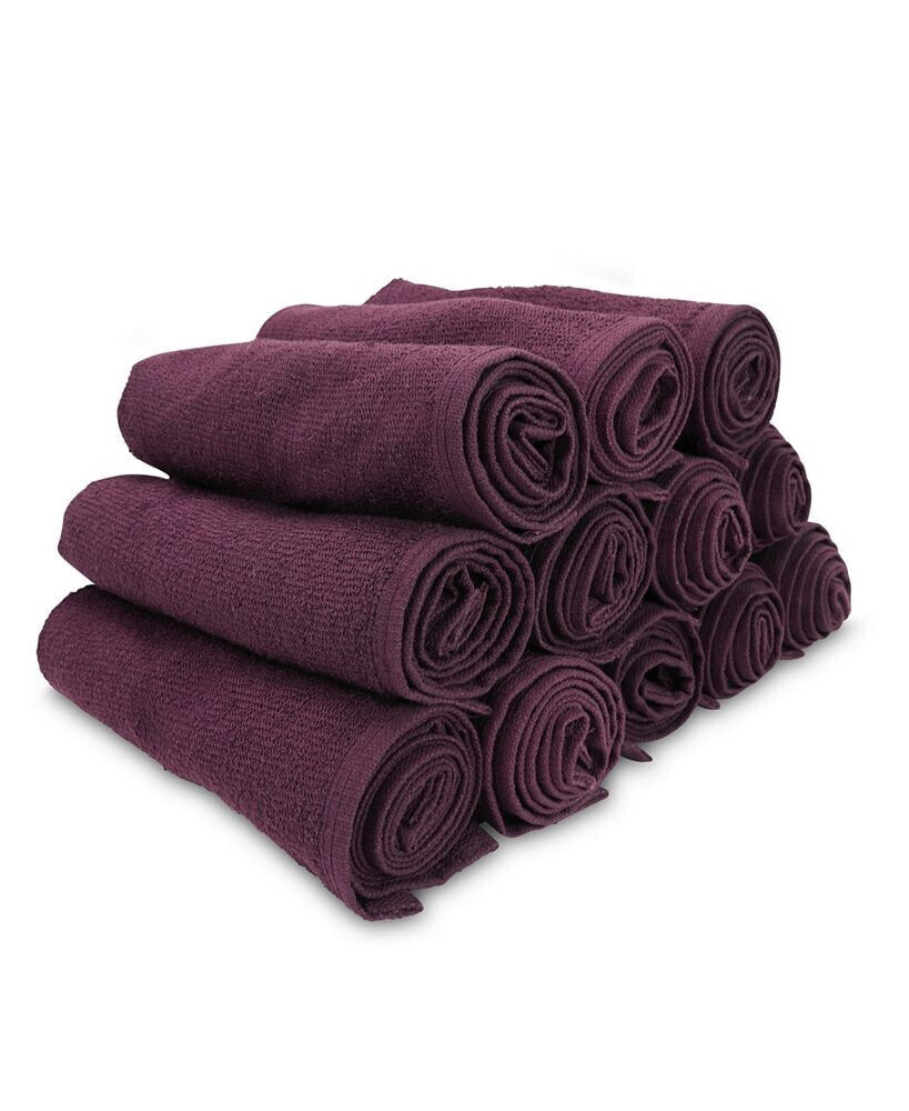 Arkwright Home bleach-Safe Cotton Salon Towels (12 Pack), Full Size 16x28 in., Solid Color, Absorbent Hair Drying Towel, Perfect for Salon and Spa