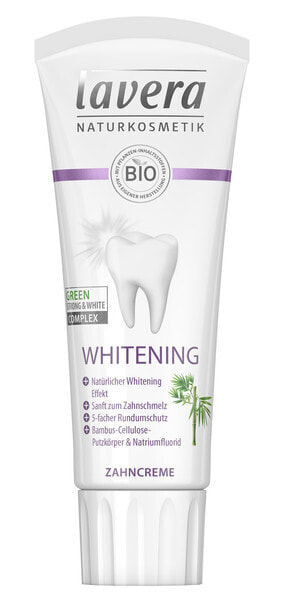 lavera Whitening Toothpaste Нежная отбеливающая паста с целлюлозой из бамбука укрепляет зубную эмаль 75 мл