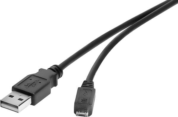 Renkforce RF-4724427 - 3 m - USB A - Micro-USB B - USB 2.0 - 480 Mbit/s - Black