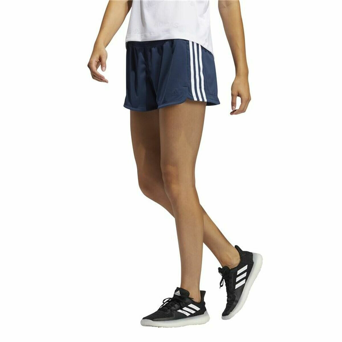 Sports Shorts for Women Adidas Knit Pacer 3 Stripes Dark blue Lady