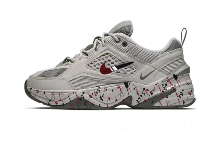 Nike M2K Chunky Sneakers Unisex Low-Top Gray/Red/Black