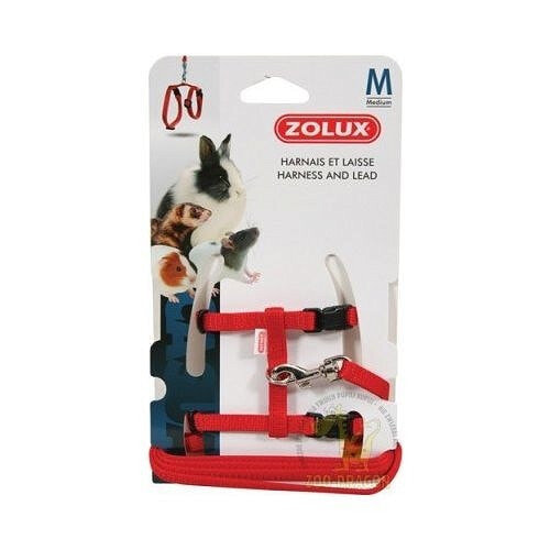 Zolux Harness and leash for ferrets M, red