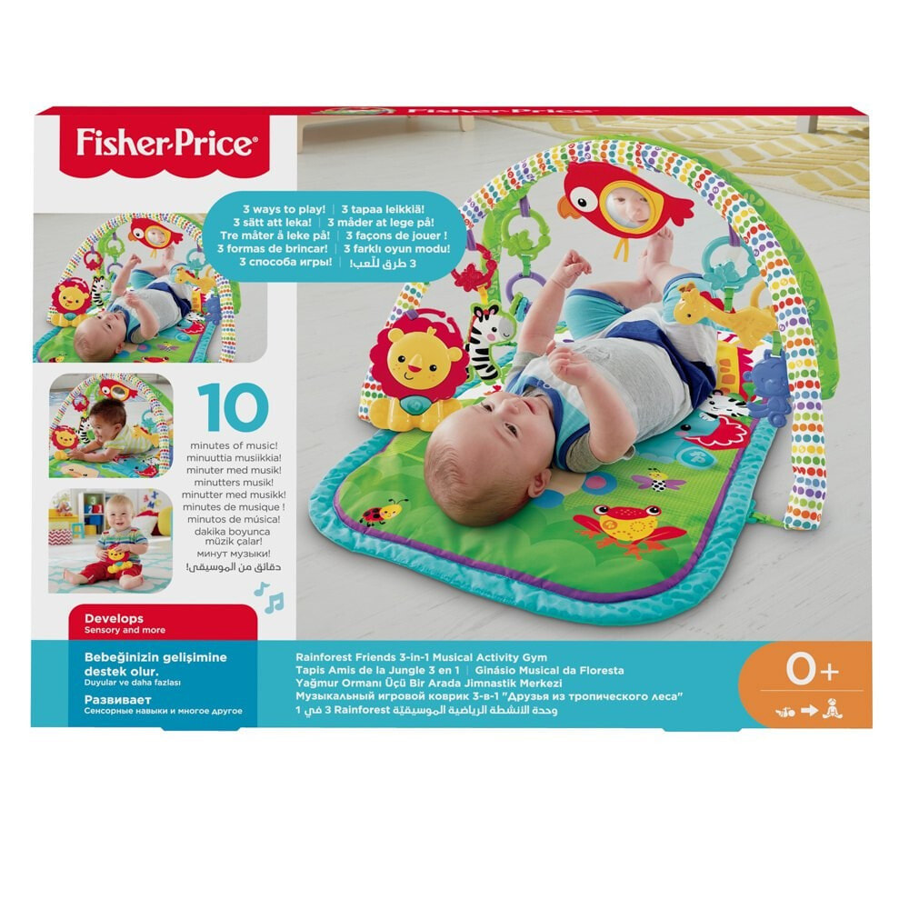 Детский развивающий коврик Fisher-Price Musical Rainforest 3в1,  музыкальный, с арками и игрушками цвет разноцветный — купить недорого с  доставкой, 561358